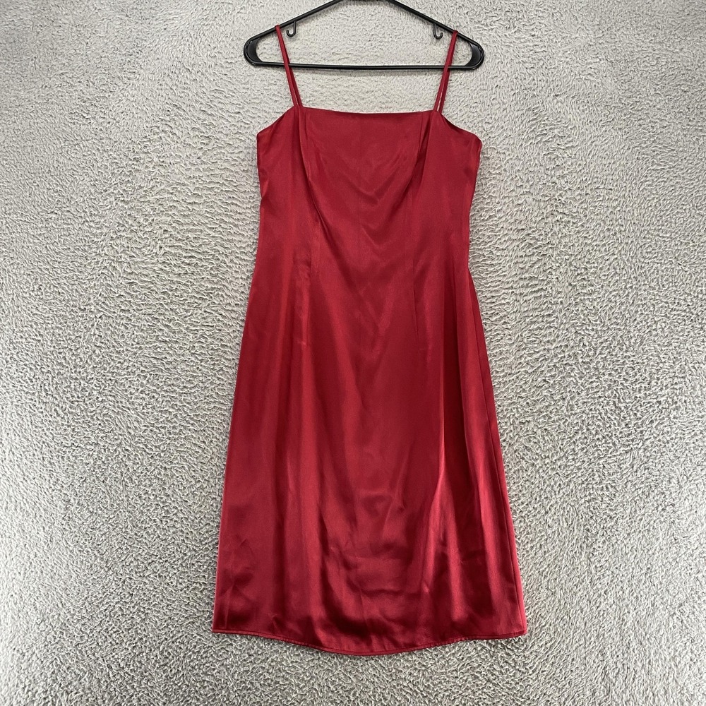 Mondele Y2K Slip Dress Womens 10 Satin Square Neck Spaghetti Strap Cocktail‎ VTG